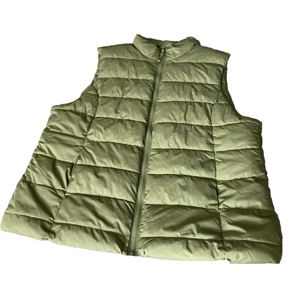 Dip‎ Mens XL Green Puffer Vest Sleeveless Quilted Insulated Outdoor Casual Vest